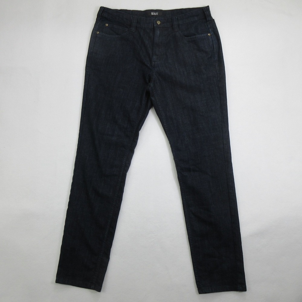 5.11 Mens Jeans 36x33 Blue Slim Dark Wash Denim